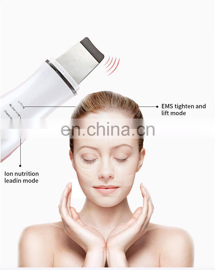 Rechargeable handheld facial scrubber ultrasonic skin care device for anti-aging