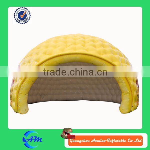 durable yellow round canvas tent inflatable dome house for camping inflatable snow globe tent for sale