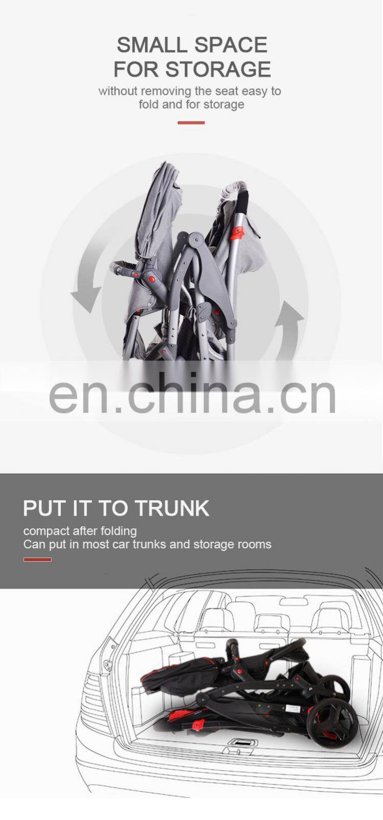 New design lightweight baby double stroller foldable twin stroller