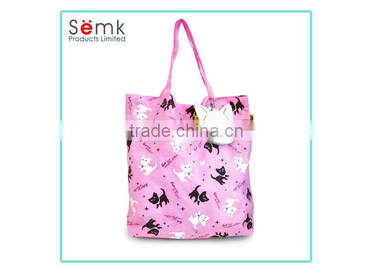 SEMK brand fancy print folding nylon recycle shopping bag gift bag
