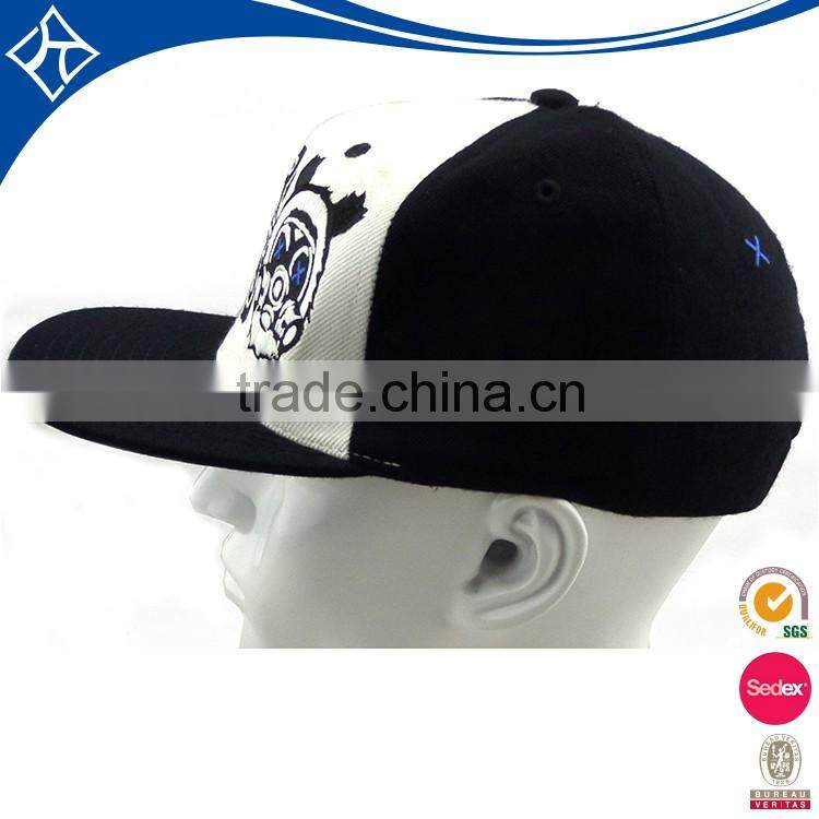 2016 hot sale fashion custom blank flat brim 5 panel snapback cap/hat