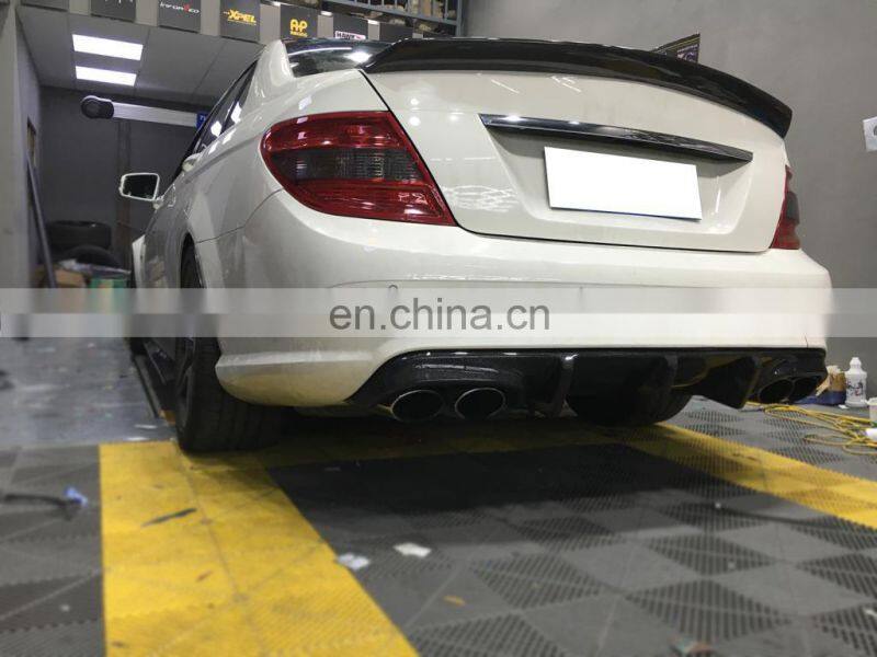 TMS Style Carbon Fiber W204 C63 Auto Rear Bumper Lip for M ercedes B enz 2012Up