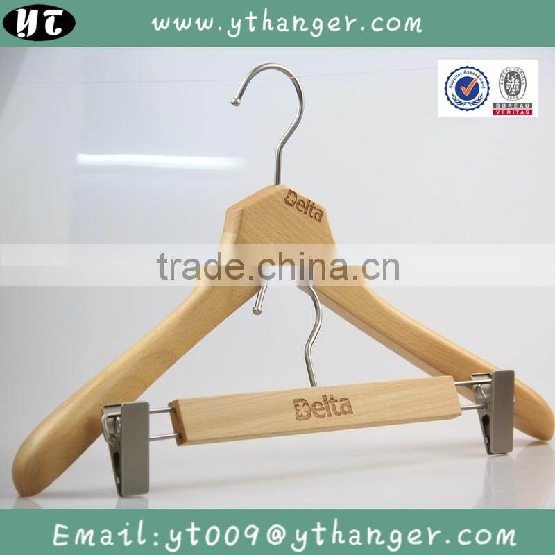 HA6950 high end top and bottom hanger wooden clothes hanger