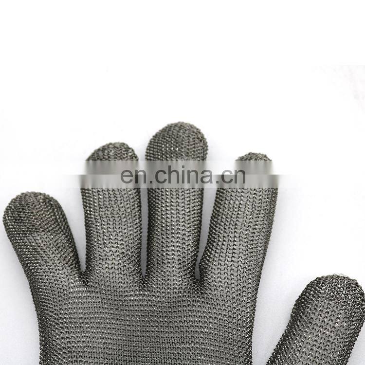 In Stock Stainless Steel Gloves Cut Resistant Steel Wire Mesh Working Knuckle Butcher Gloves