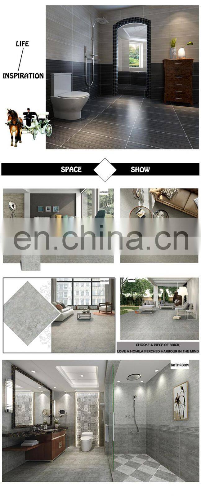 gray color glazed tiles 600X600mm grey tile matt non-slip rustic floor tile