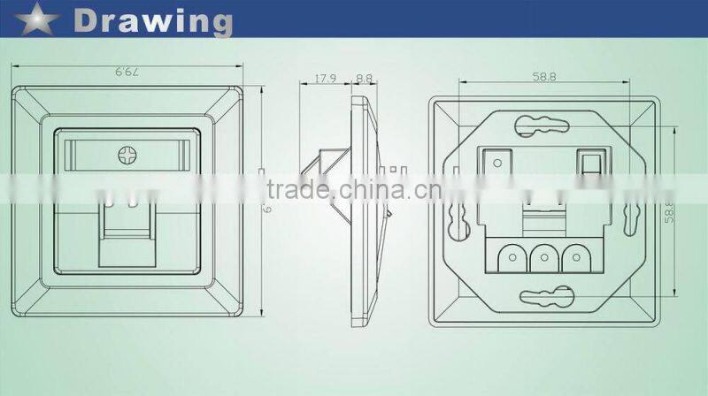 Cat5e Germany RJ45 bevelled fiber faceplate