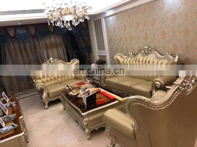 High quality european antique wooden round dinning table set 6 chairs