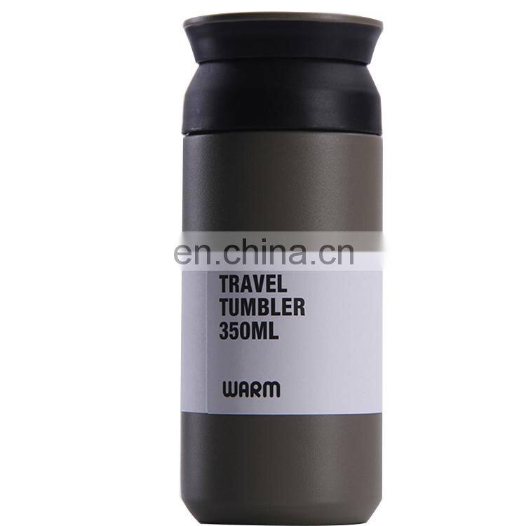 Portable 12oz Metal Coffee Mug Double Wall Vacuum Travel Tumbler with Handle