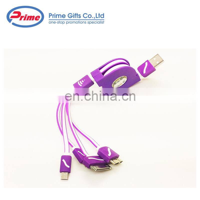 2020 Hot Selling 4 in 1 colorful USB Extension Charging Cable with your logo