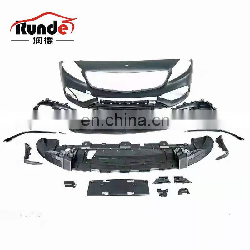 Runde PP Material For Mercedes-Benz A-Class W177 W176 A180 A200 A250 Modify A45 AMG Body Kit Front Bumper Rear Bumper Side Skirt