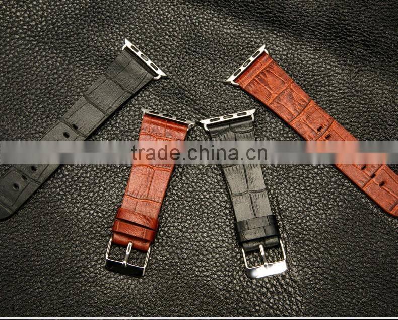 Wholesale Men Luxury Genuine Crocodile Skin Leather Watch Belt Band for Apple IWatch
