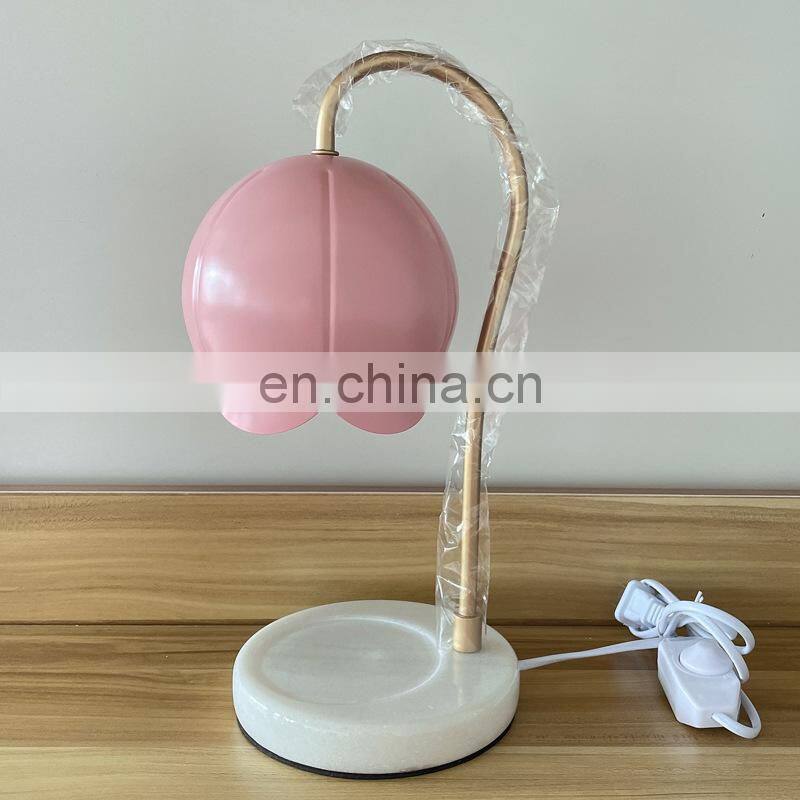 Flower Shaped Lampshade Wax Warmer Heater Electric Wax Melter Candle Warmer Desk Melt Lamp With Marble Base