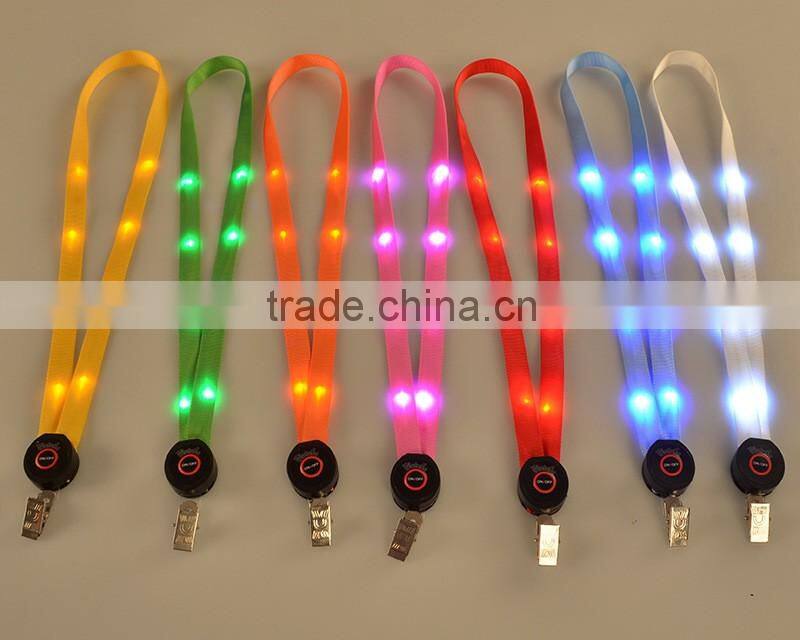 led lighting lamp with lanyard Label badge lanyard Nylon reflective tags design faith fashion caful easy-going beauty equal