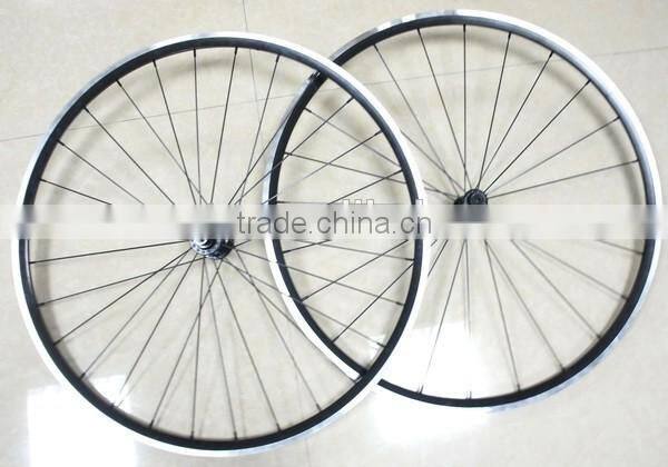 durable carbon alloy wheelset 24mm depth with powerway hub 700c racing bike bicycle clincher alloy wheels