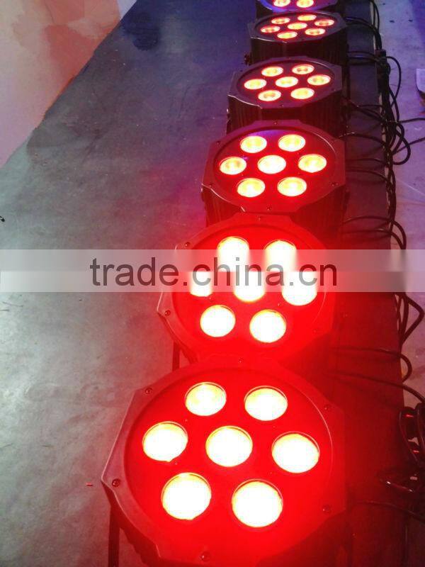 7*10w Quad led slim par light, 7*10W RGBW 4-in-1 High brightness LED flat par can, LED Par Light