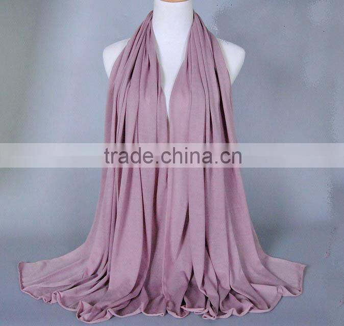 Wholesale Fashion Solid Color Plain Elastic Cotton Muslim Jersey Hijab