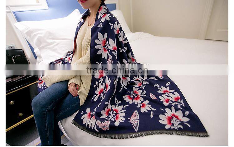Latest Design Floral Printed Cashmere Pashmina Shawl Nepal