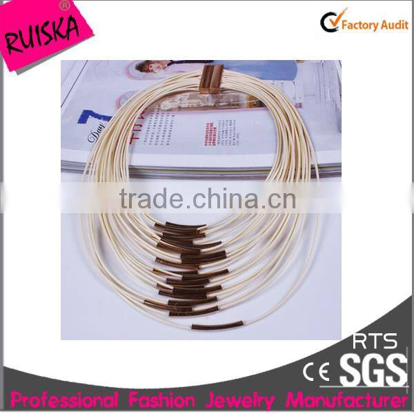 Most Popular Multi-layer Tassels Accessories with Alloy Leather Necklace