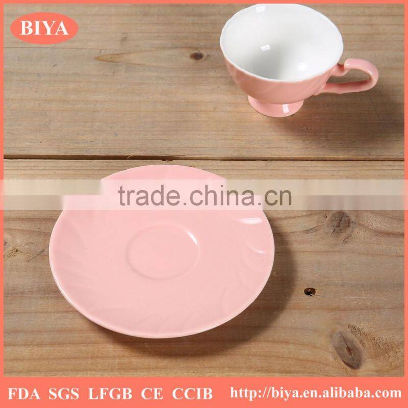 high quality color bone china porcelain ceramic bulk tea cup and saucer double glazed for home used or gift package