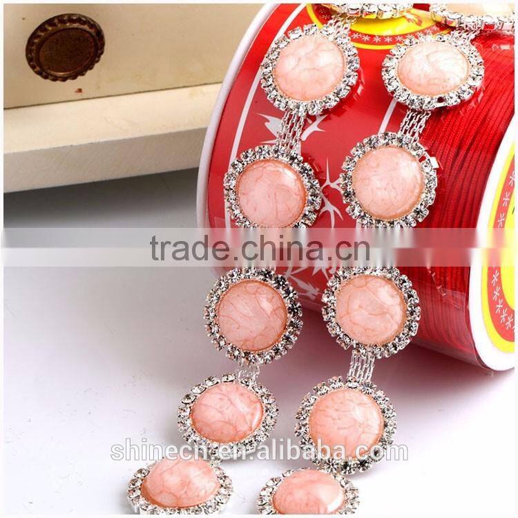 In stock High quality diy cup chain YIWU Wholesale Round rhinestone cup chain shining loose Rhinestone chain