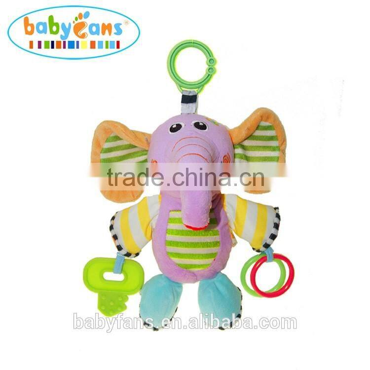 Babyfans 2015 New Product Cartoon Animal Toys And Plush Stuffed Baby Toys Baby teether toy with rattles