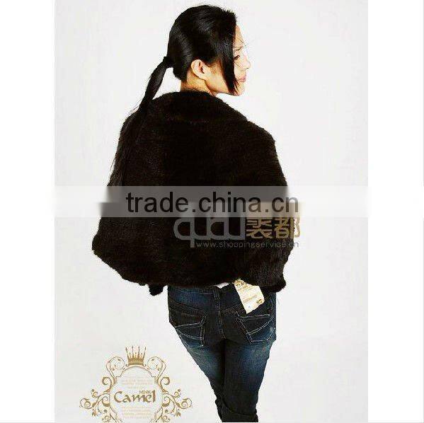 Camel9040 Fashion Fur Shawl Wholesale/Retail Poncho Kintted Mink Fur Shawls Women