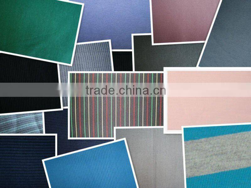 white T/C rib knit fabric