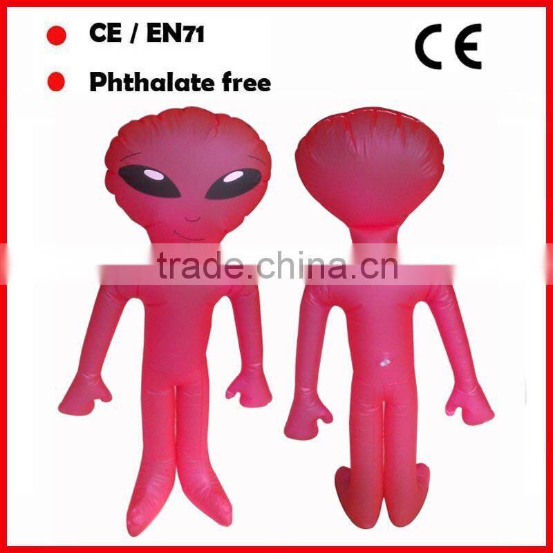 Promotional PVC inflatable Aliens with red color