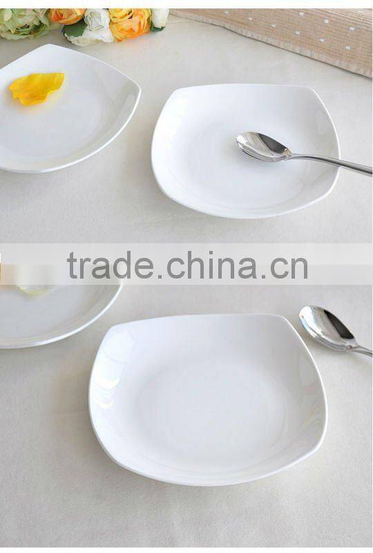 fashionable design love shape white bone china plate