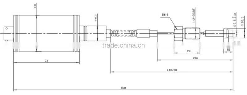 Melt pressure transducer with capillary, flexible tube , Melt pressure sensor