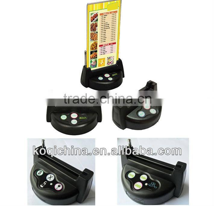 wireless queue management system for restaurant in 433mhz with menu holder hot sales
