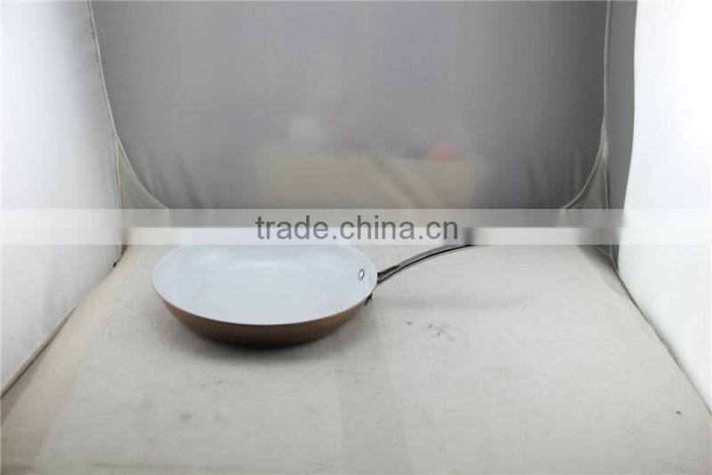 2016 new design two-ply (stainless steel +aluminum)nonstick ceramic fry pan saucepan cookware