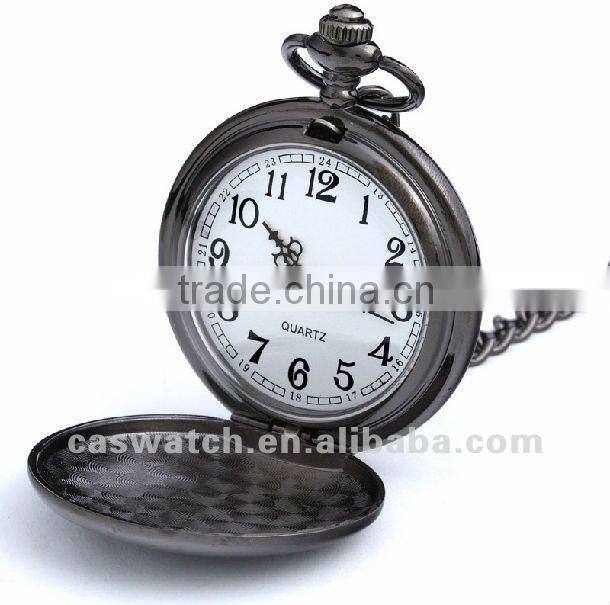 quartz gold tone full hunter pocket watch