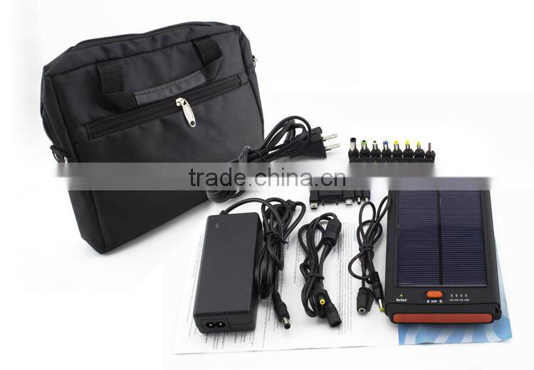 Portable universal solar charger, solar power bank for laptop/notebook/tablet