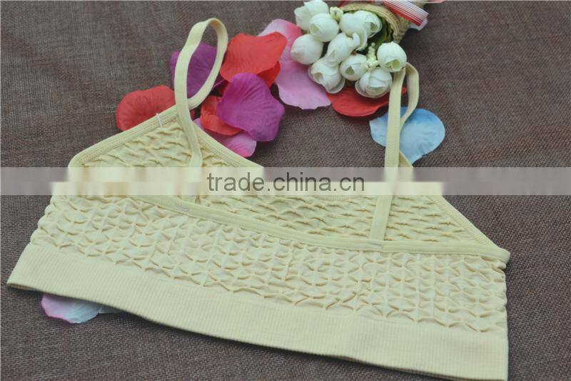 Hot pep seamless crop top sport bra kids underwear for girls