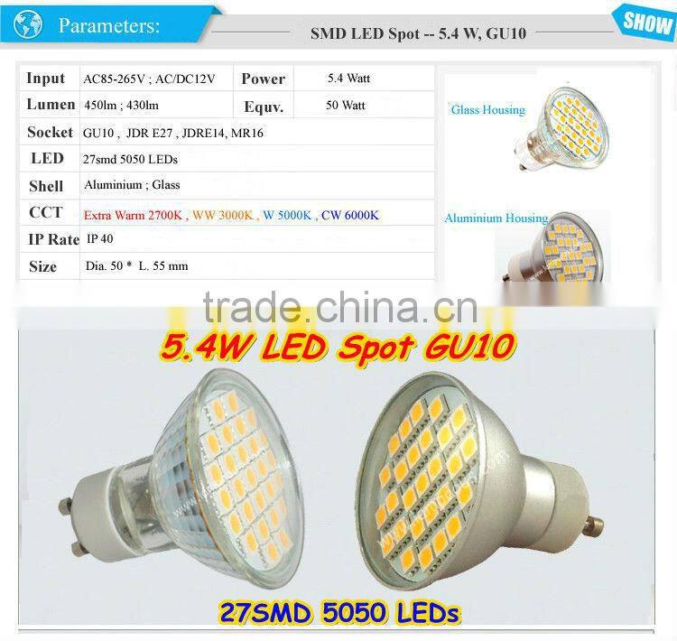 GU10 5630 SMD LED Spot Light Bulb 5W Ceramic Alu