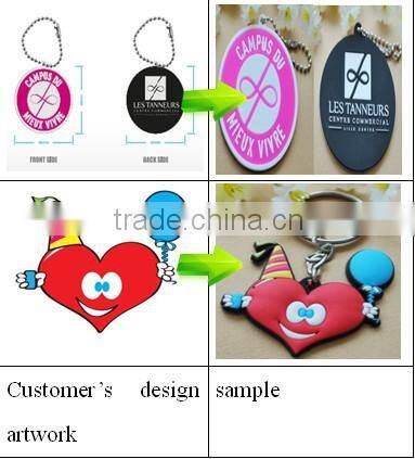 2D/3D soft pvc rubber keyholder/pvc key keychain/ 3D keyring