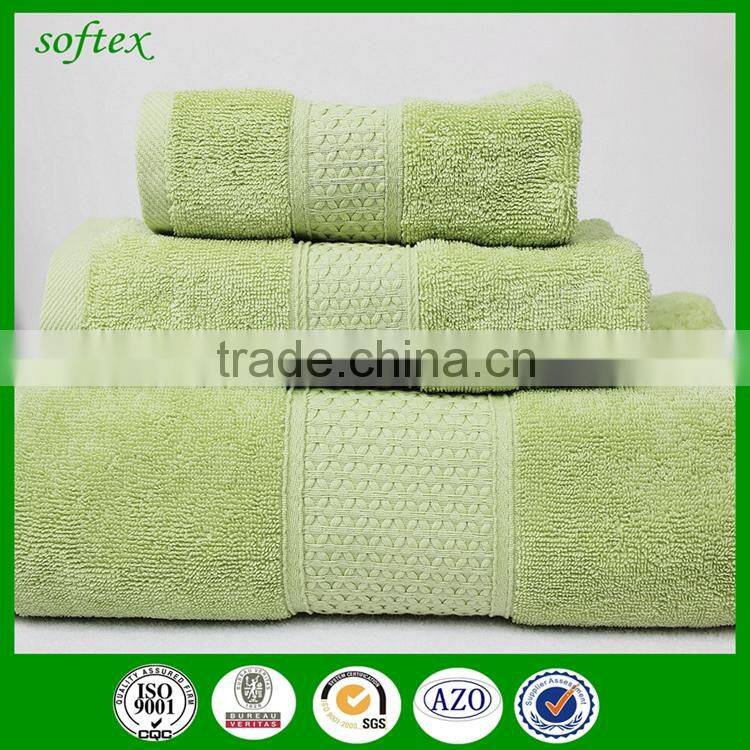 china factory wholesale solid coor 100% cotton eco-friendly hotel towel set with dobby
