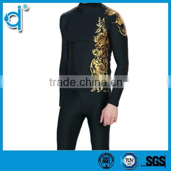 Windproof Waterproof Black and Yellow Printed Jumpsuits Neoprene Diving Suit