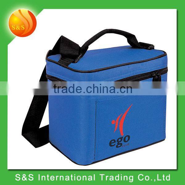 420D nylon casual insulated disposable cooler bag with front pocket