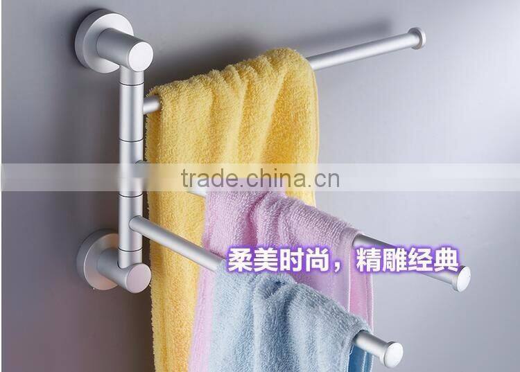 New 3 Swivel Bars Aluminium Wall Mounted Bathroom Towel Rail Rack Bath Room Holder Hanger Lowest Price