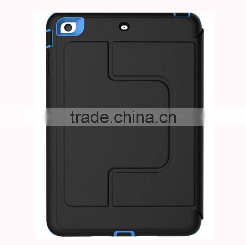 For iPad mini 4 shockproof rubber rotated foldable stand folio cover case