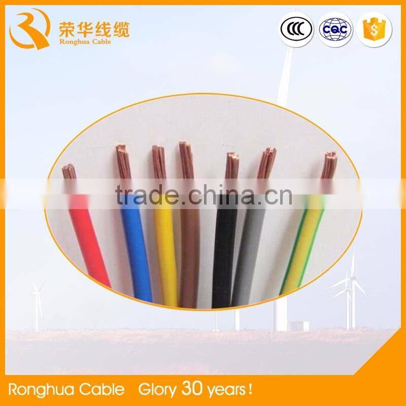 Free Sample!! copper conductor pvc insulation BV BVVB BVR electric cable