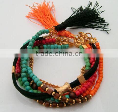 Tribal Bracelet ,Tassel Bracelet ,Beaded Bracelet ,Boho Bracelet ,Gypsy Bracelet Women's Accessory , Summer Bracelet