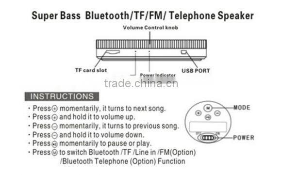 Promotional bluetooth speaker TF micro sd music player fm radio usb mini speaker