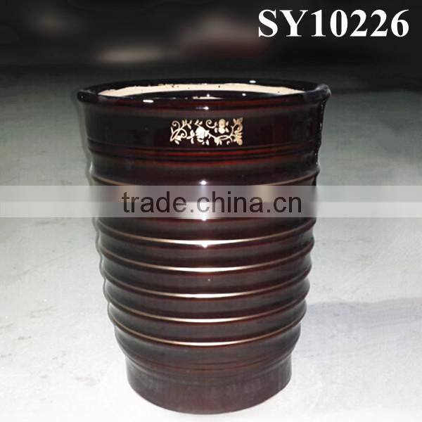 Pot for flower maroon outdoor big porcelain planter pot wholesale