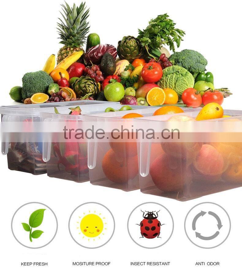 Eco-friendly feature the referigetator crisper plasetic fridge storage box organizer box with cover
