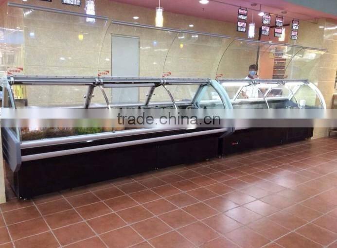 mini deli food showcase serve counter white color back with storage