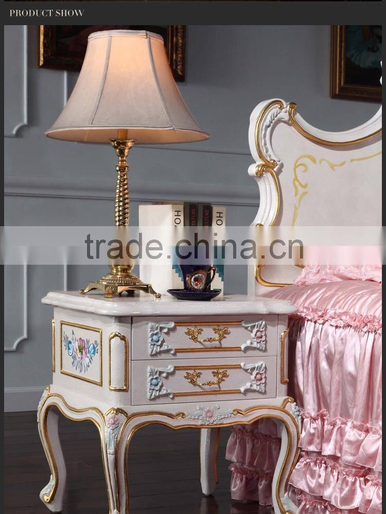 2016 europe royal style bedroom furniture design bedstand for lighting two doors