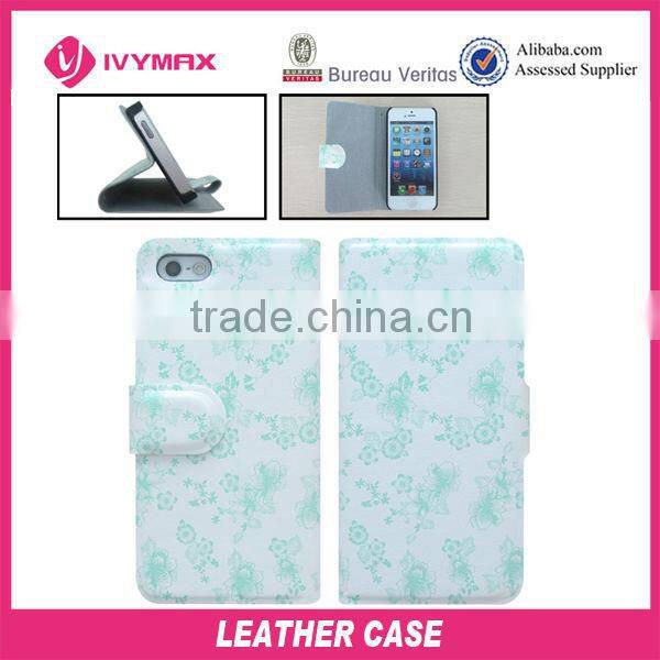 newest cell phone leather material case for iphone 5